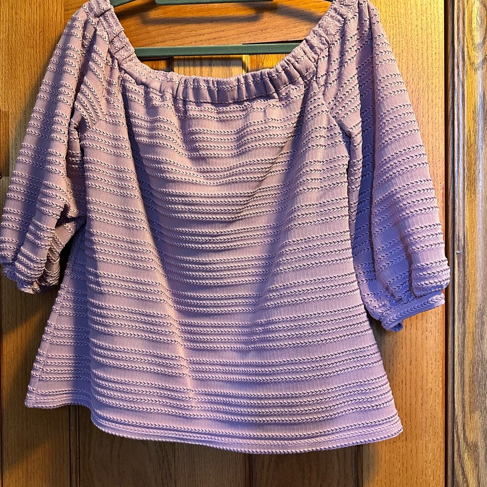 White House Black Market Lavender Knit Top